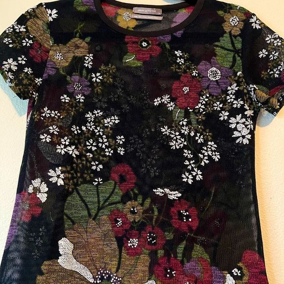 Urban Outfitters Sheer Floral Screen Print Top Size S - Picture 1 of 3